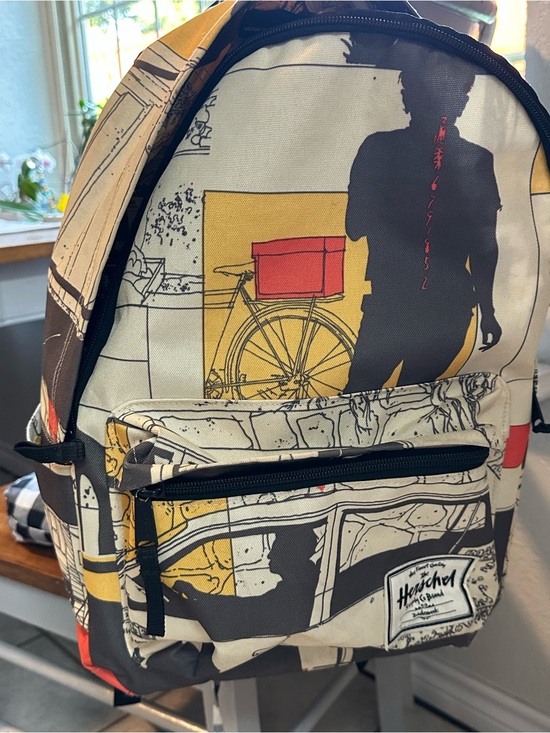 Herschel Supply Company Handbags - Herschel Supply Company Graphic Beige Backpack with Red and Yellow Accents
